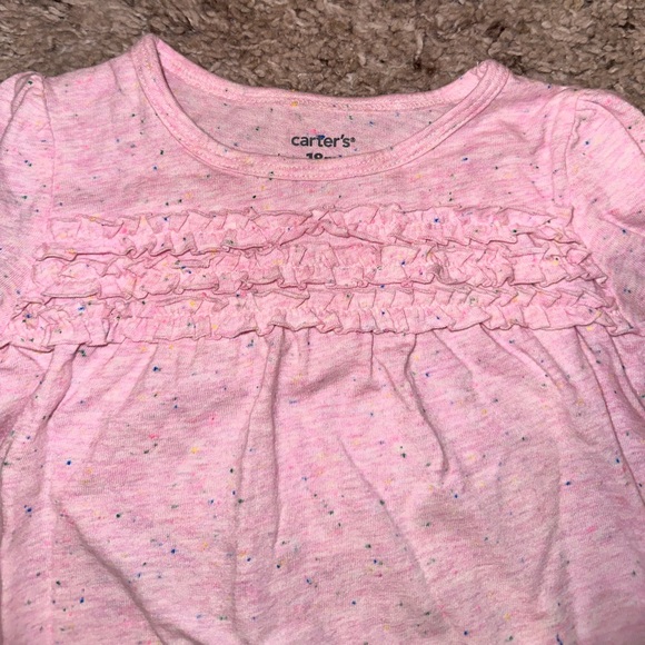 Carters Dotted Pink Long Sleeve - Picture 4 of 6